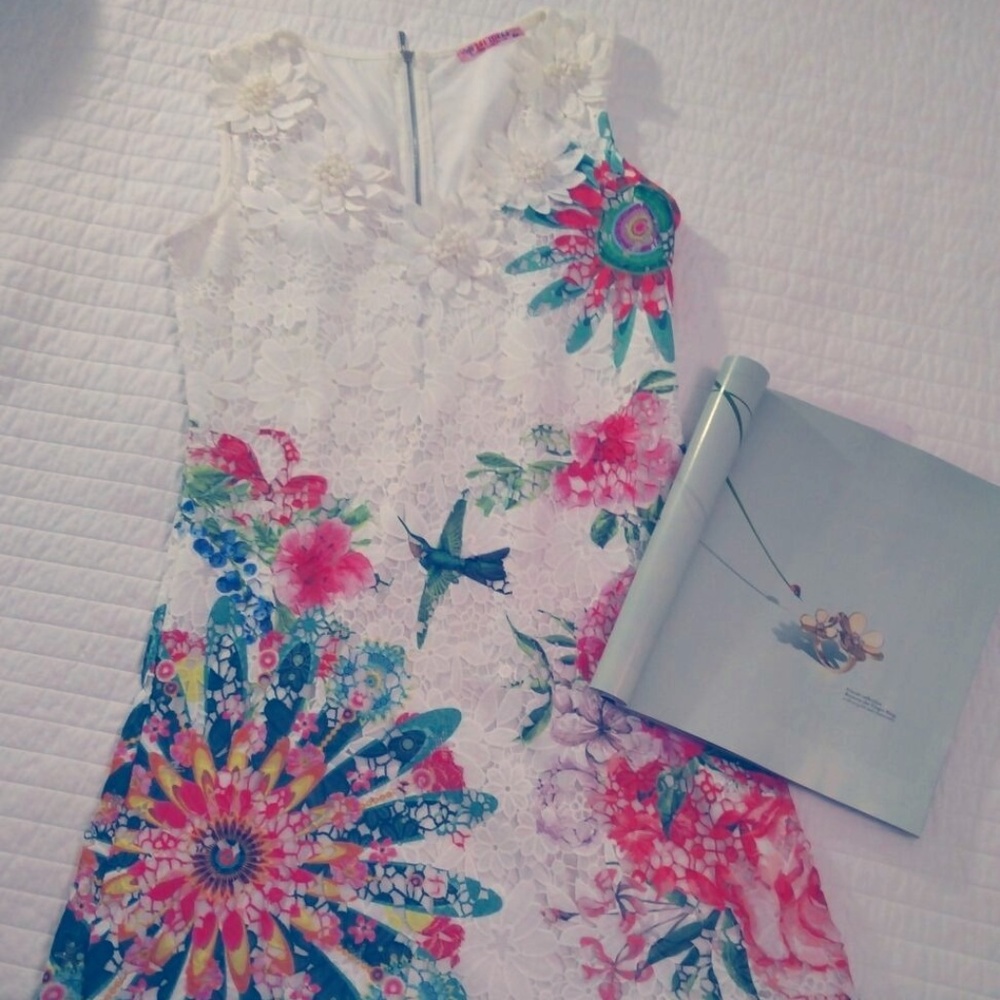 V neck lace dress